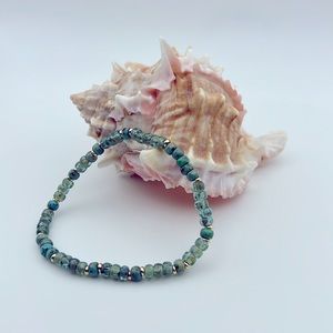 STRECHY BRACELET STACKABLE BRACELET BLUE TURQUOISE TRANSPARENT AQUA PICASSO